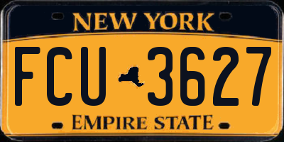 NY license plate FCU3627