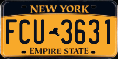 NY license plate FCU3631