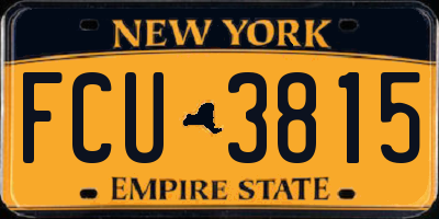 NY license plate FCU3815