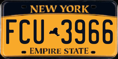 NY license plate FCU3966