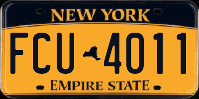 NY license plate FCU4011