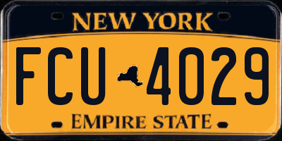 NY license plate FCU4029