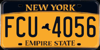 NY license plate FCU4056