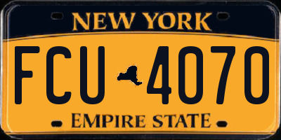 NY license plate FCU4070