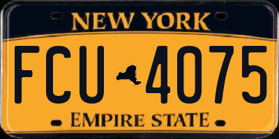 NY license plate FCU4075