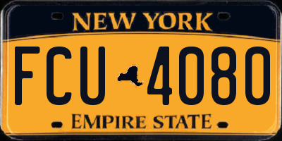 NY license plate FCU4080