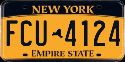 NY license plate FCU4124