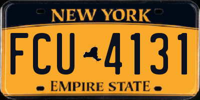 NY license plate FCU4131