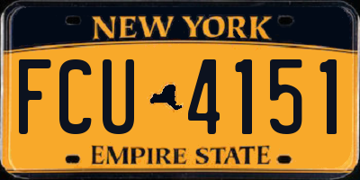 NY license plate FCU4151