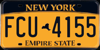 NY license plate FCU4155