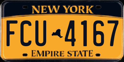 NY license plate FCU4167