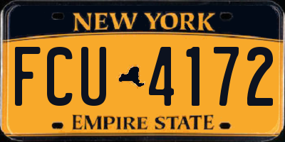 NY license plate FCU4172