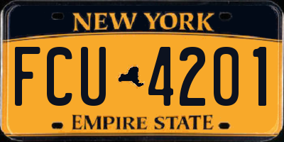 NY license plate FCU4201