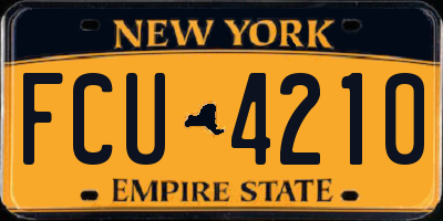 NY license plate FCU4210