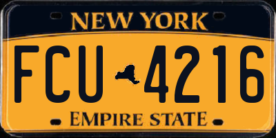 NY license plate FCU4216