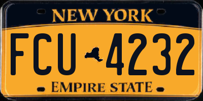 NY license plate FCU4232
