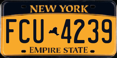 NY license plate FCU4239