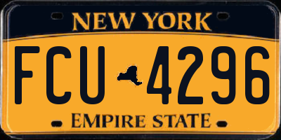 NY license plate FCU4296