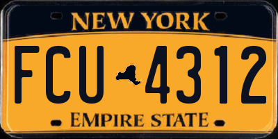 NY license plate FCU4312