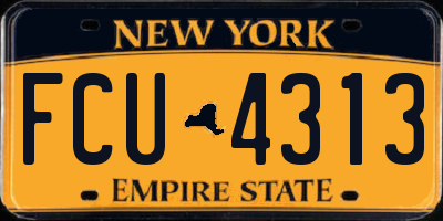 NY license plate FCU4313