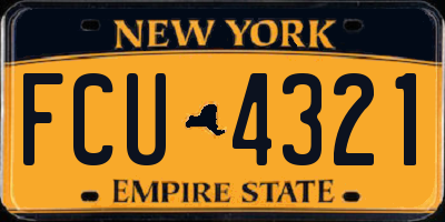 NY license plate FCU4321