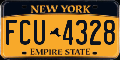 NY license plate FCU4328