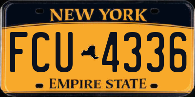 NY license plate FCU4336
