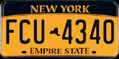 NY license plate FCU4340