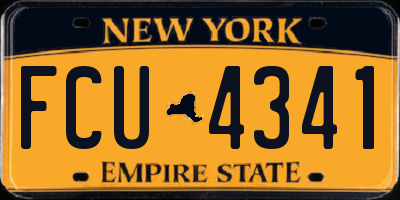 NY license plate FCU4341