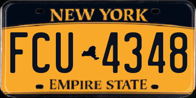 NY license plate FCU4348