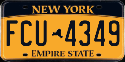 NY license plate FCU4349