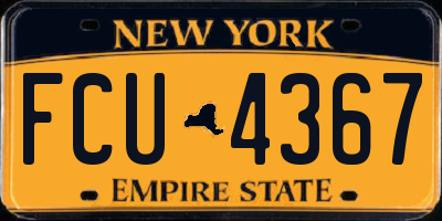 NY license plate FCU4367
