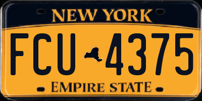 NY license plate FCU4375