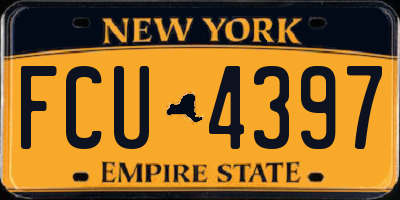 NY license plate FCU4397