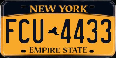NY license plate FCU4433