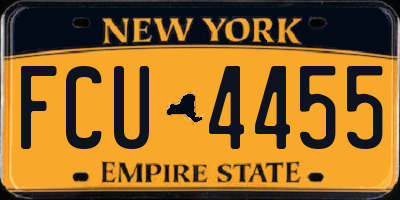 NY license plate FCU4455