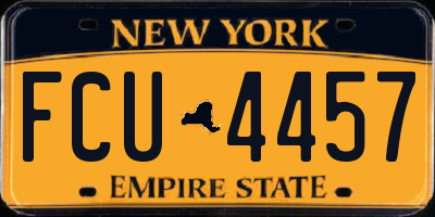 NY license plate FCU4457
