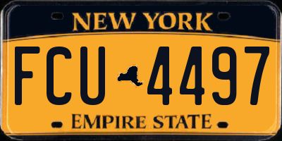 NY license plate FCU4497