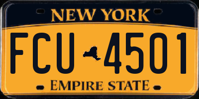 NY license plate FCU4501