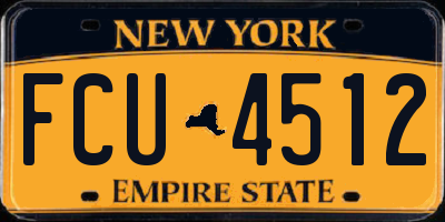 NY license plate FCU4512