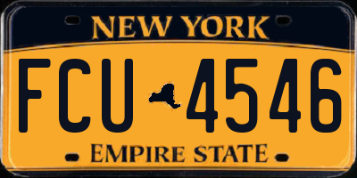 NY license plate FCU4546