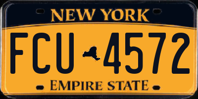 NY license plate FCU4572