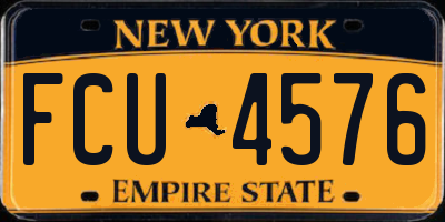 NY license plate FCU4576