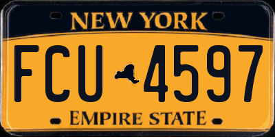 NY license plate FCU4597