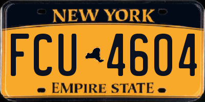 NY license plate FCU4604
