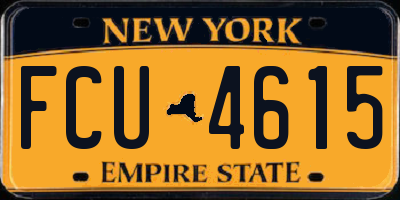 NY license plate FCU4615