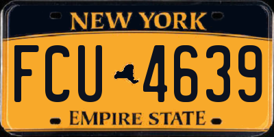NY license plate FCU4639