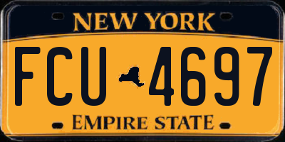 NY license plate FCU4697