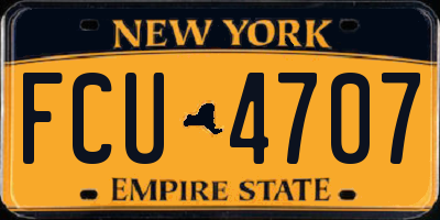NY license plate FCU4707