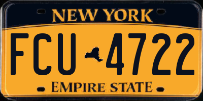 NY license plate FCU4722